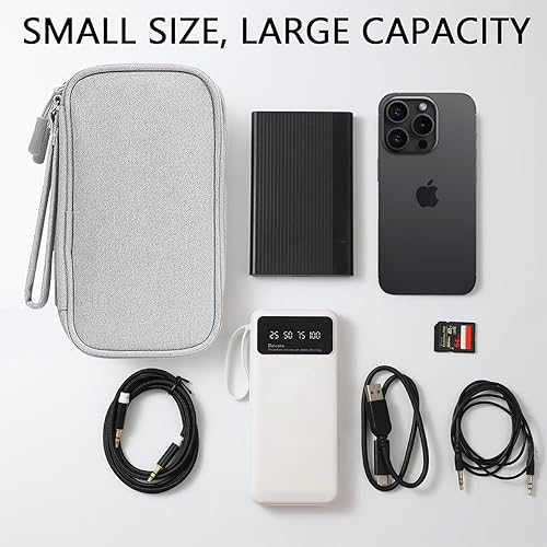 Miniatura 4 de Bolsa organizadora de cables de viaje portátil impermeable de doble capa, bolsa de transporte para accesorios electrónicos, bolsa de almacenamiento