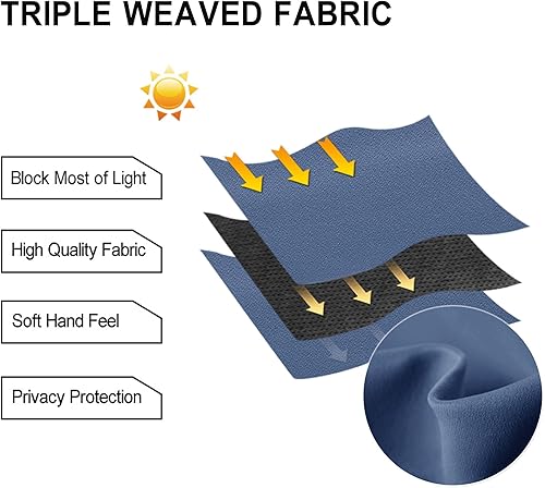 Miniatura 9 de DWCN Panel de cortina opaca para dormitorio, con aislamiento térmico, ahorro de energía, con ojales, para puerta de patio, cortina larga divisor de