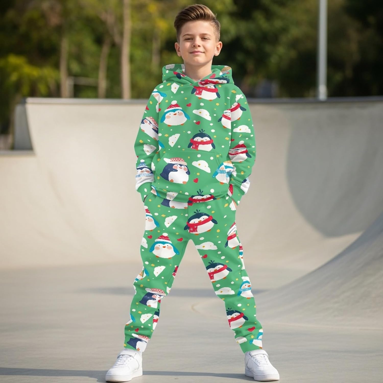 Girls Sweatsuit Set Size 5-12 Casual 2 Piece Long Sleeve Tracksuit Set Kids Hoodie and Jogger Pant with Pocket