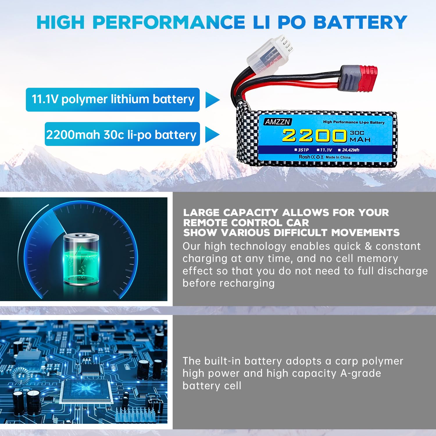 2PCS 11.1V 2200mAh 30C 3S T-Plug Lipo Batteria con caricatore USB per MJX H16 H16P H16E H16GT H16BM H16DR H16PL 14301 RC auto, modello Drift ad alta velocità batteria aggiornata