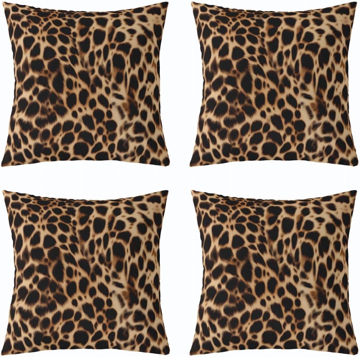 Feelyou Leopard Pillow Covers 18x18 Set of 2 Cheetah Print Decorative Throw Pillow Covers Cases Home Decor Animal Safari Cushion Case for Couch Sofa Outdoor