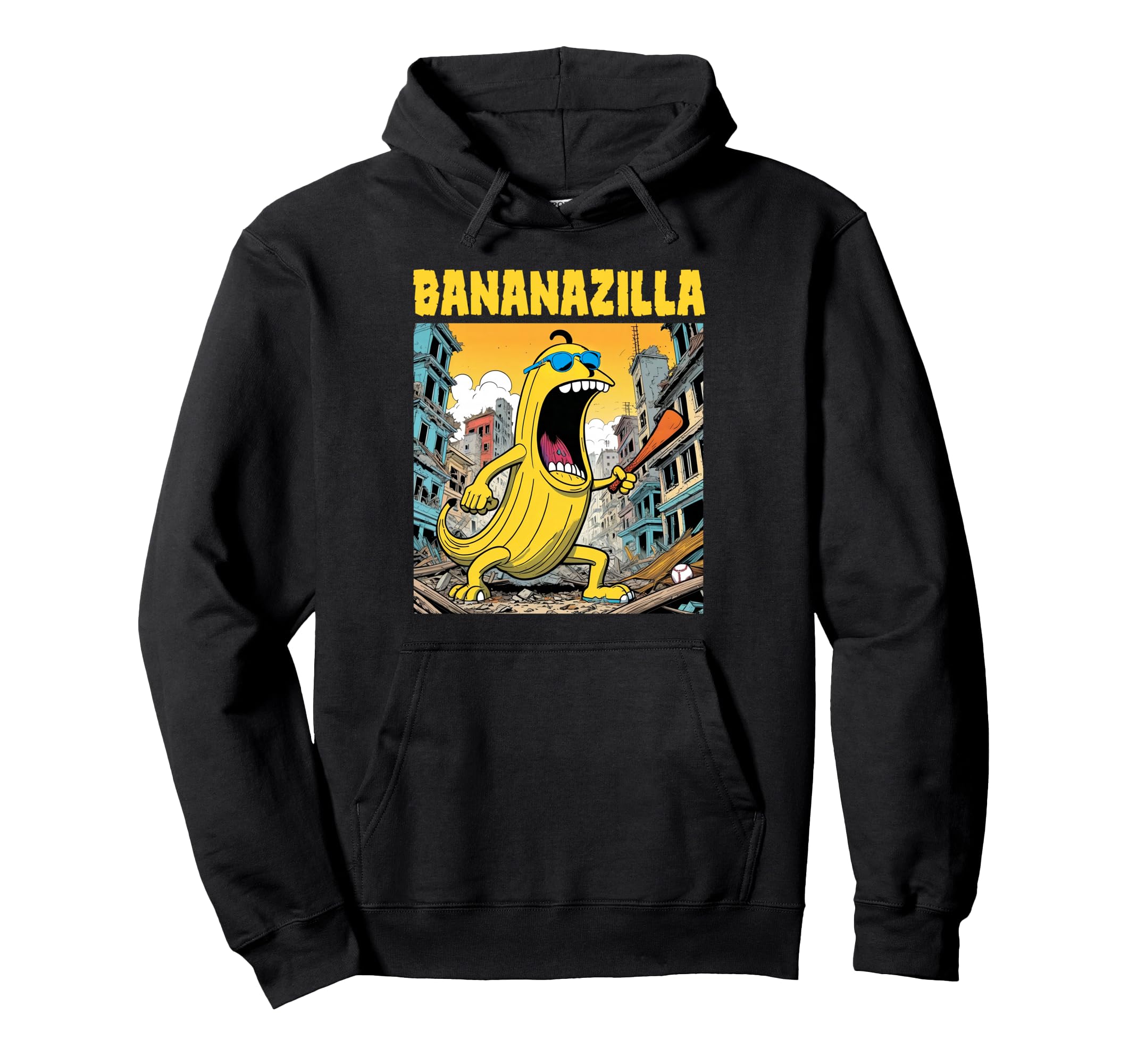 Bananazilla Banana Baseball Monster Bananas Kids Youth Boys Pullover Hoodie