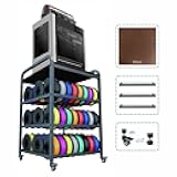 2026 Upgraded AC4 Heavy Duty 3D Printer Table Stand with High Density Polymer Vibration Damping Pad, 4 Tier 3d Filament Storage Rack with Wider Wheels for Home Office, Workshop Studio