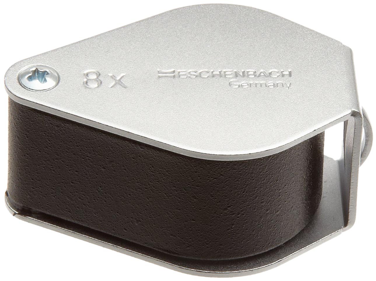 Eschenbach 11768 - Loupe pliante en métal, Lentille aplanètique de silicate, Dimensions Lentille: Ø 21 mm, Grossissement: 8x
