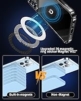 Vista 3 de Anillos adaptadores magnéticos 2 piezas compatibles con MagSafe, para Kindle Pop Socket Magnetic, para accesorios Magsafe y carga inalámbrica