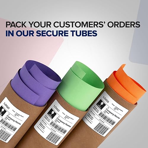 Miniatura 49 de Tubo de correo de papel kraft reforzado de 2 x 36 pulgadas, paquete de 1 tubo con 2 tapas, tubo seguro aprobado por USPS para pósteres, tubo