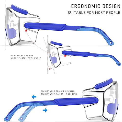 Miniatura 4 de Gafas de seguridad antivaho Gafas de seguridad sobre gafas protectoras con lentes antiarañazos ajustables