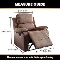 Vista 7 de PrinceDeco Funda para silla reclinable, elástica, 1 pieza, protector de muebles con parte inferior elástica para silla con bolsillo lateral, gruesa