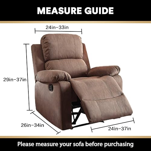 Miniatura 7 de PrinceDeco Funda para silla reclinable, elástica, 1 pieza, protector de muebles con parte inferior elástica para silla con bolsillo lateral, gruesa,