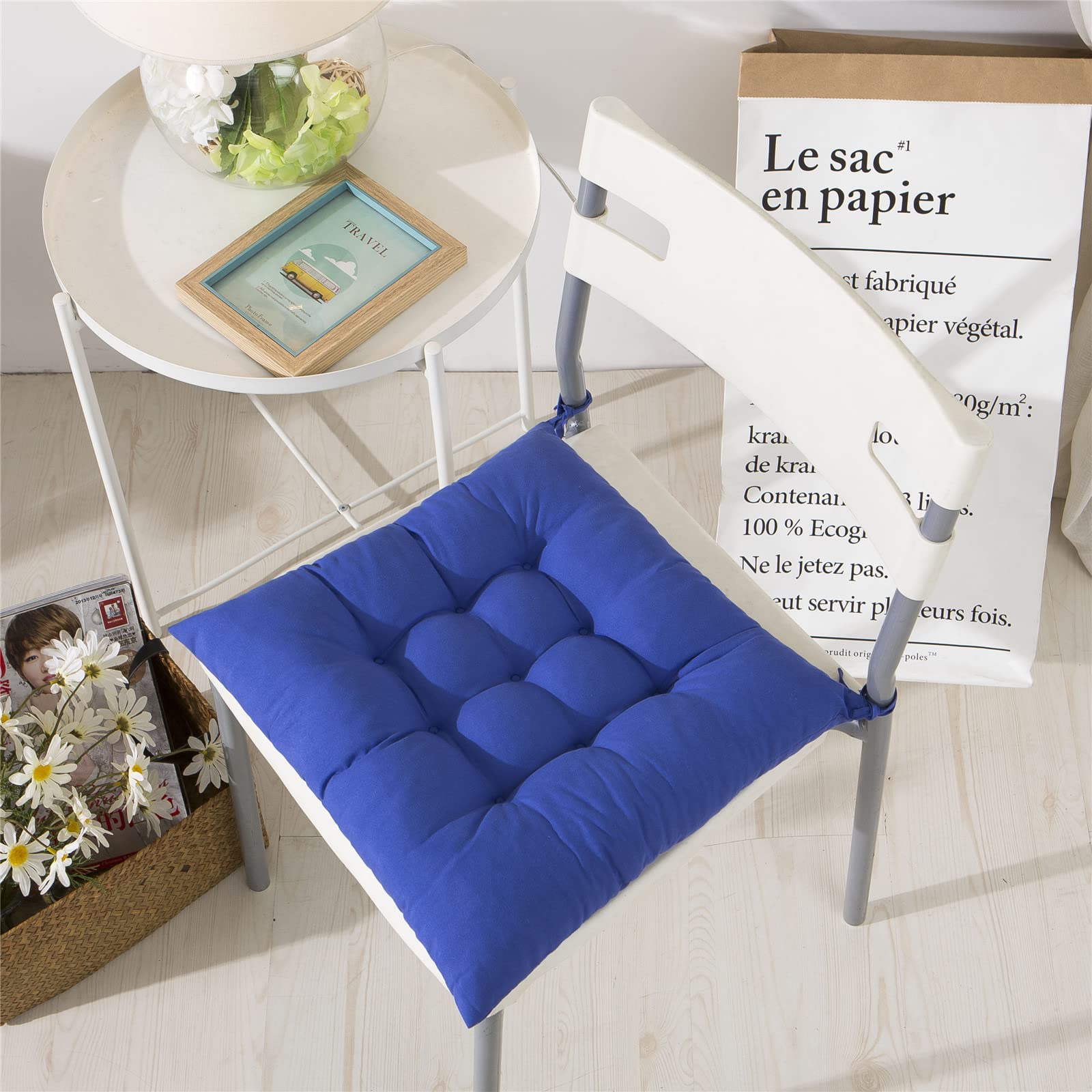 Cuscini Seduta Giardino Impermeabili - Set 2 Pezzi Trapuntati Con Federa Removibile - Foto 9