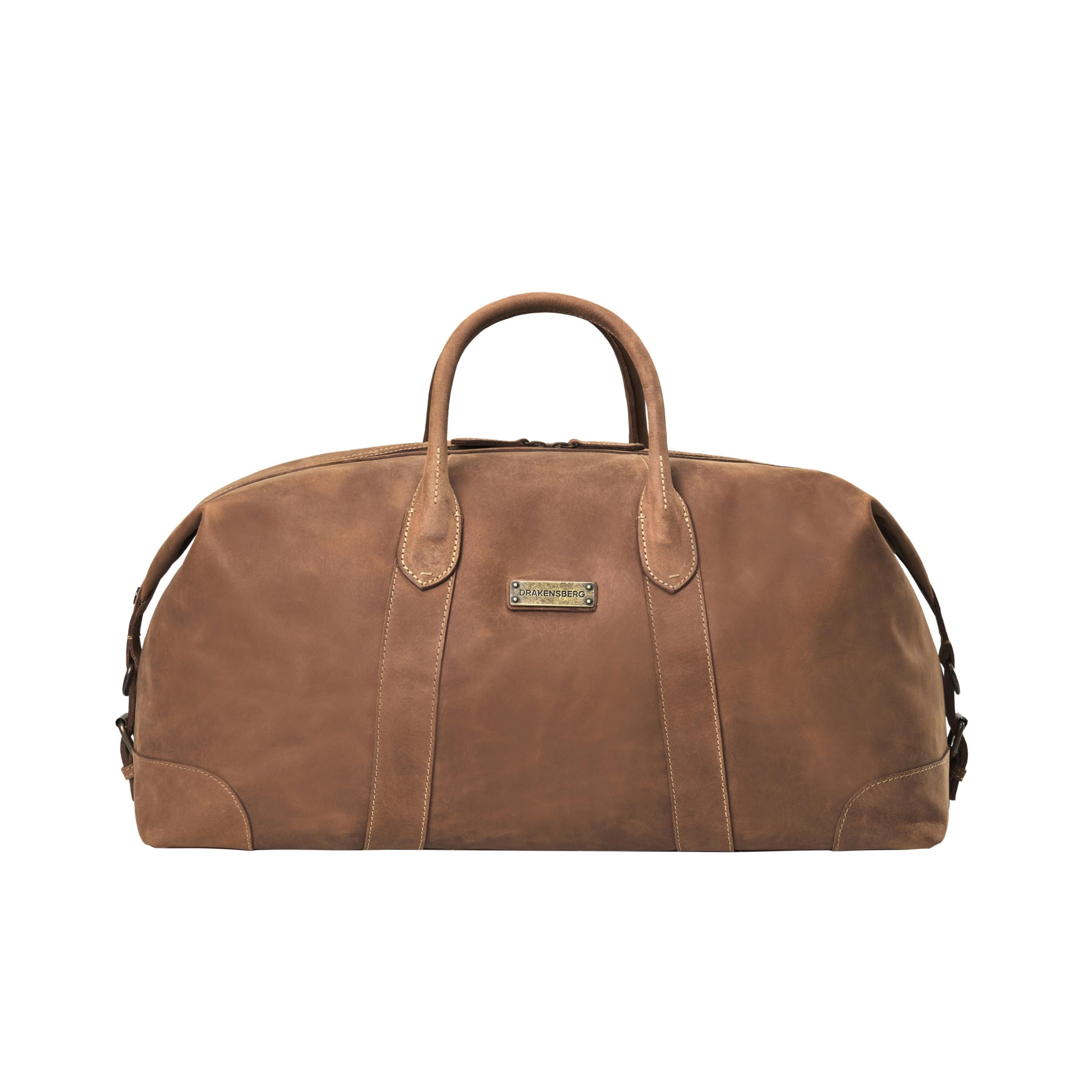 DRAKENSBERG Leder Weekender 'David' (55cm) Reisetasche Herren Damen, Vintage Design, erweiterbar | 45L, Havanna-Braun, DR00306-M
