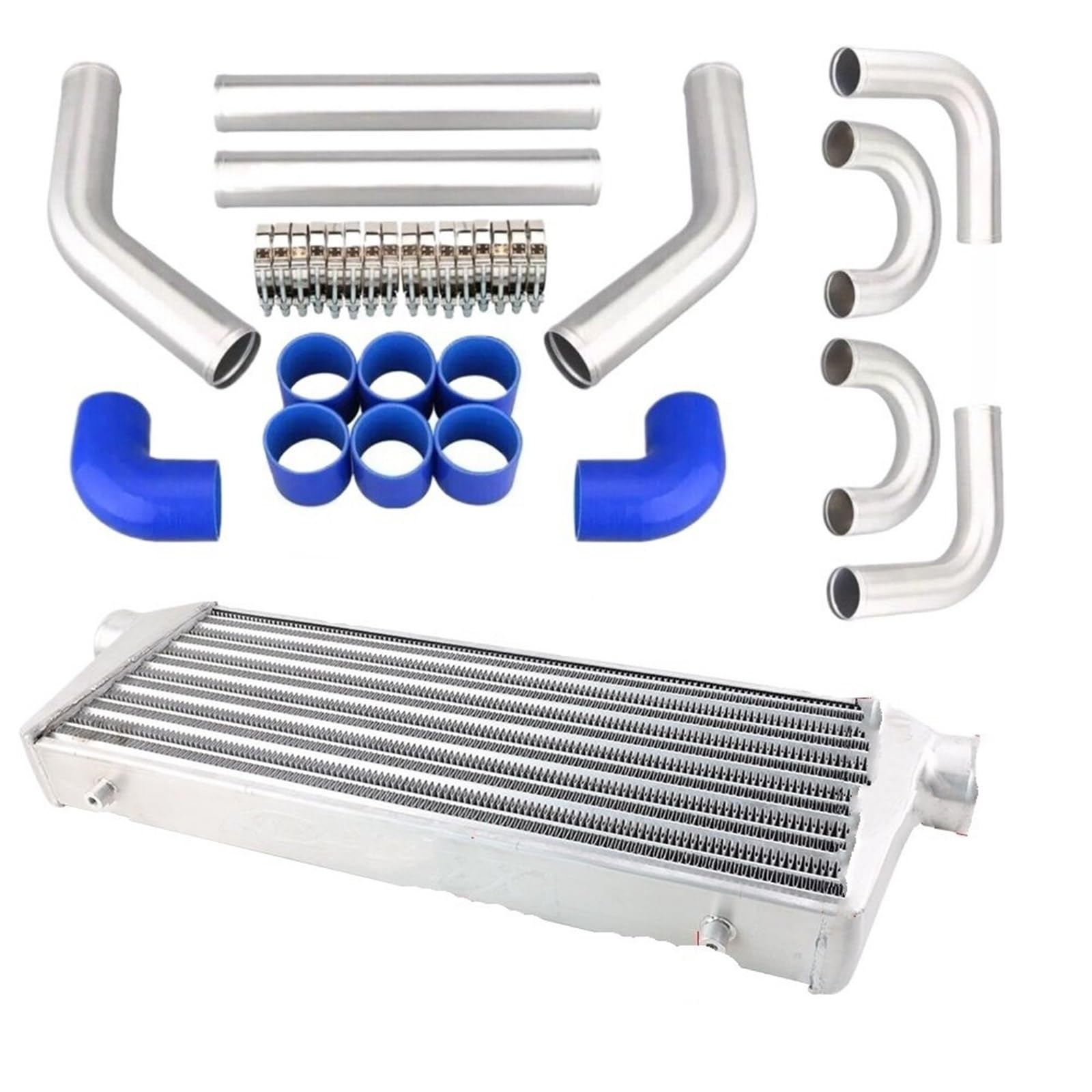 Hgddbae One Color Cooled Intercooler Turbo Intercooler Turbo Cooling Fmic Front Mount Intercooler 550X230x65 63Mm+2.5" Aluminium Piping+ Silicone Hose Kit