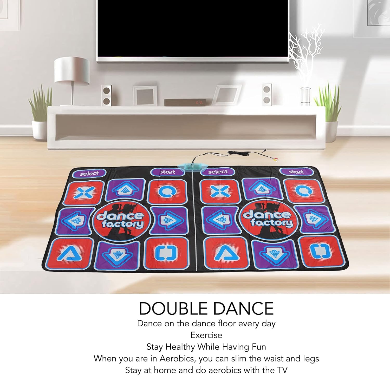 Double Dance mat for tv 40×34×5 Dance mat Musical Electronic Double User Rhythm Portable Dance Floor mat for Adult
