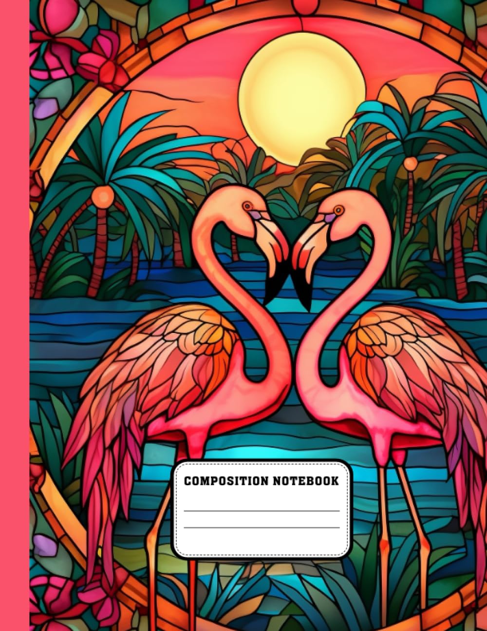 Composition Notebook: Watercolor Flamingo Illustration Cover Design Composition Notebook for Home School College or Work