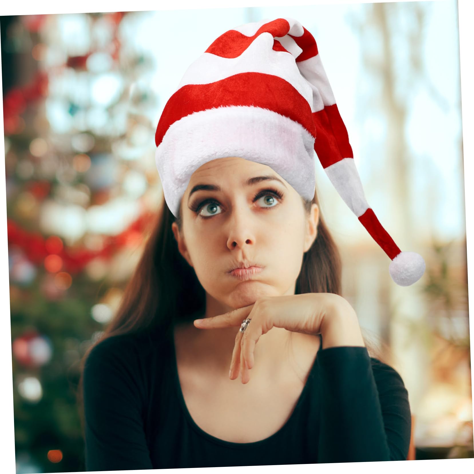 4piezas Sombreros Navideños De Fiesta Gorro De Papá Noel y Accesorios Para Disfraces y Celebraciones De Navidad