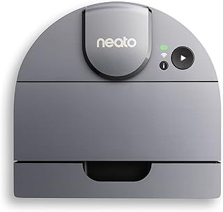 Neato Robotics D10 - Robot Vacuum Cleaner - 300 Minutes Runtime - Zone Cleaning - Virtual Boundary - Cleans Hard Floor to Carpet - Ideal against allergens - Powerful vacuuming