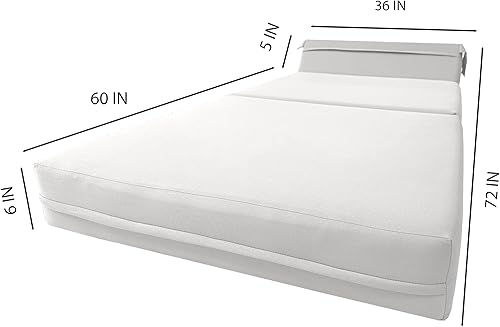 Miniatura 119 de Sofá cama plegable color gris de espuma, 6 pulgadas. Grosor x 32 pulgadas, ancho x 70 pulgadas. Cama de Invitados, cama plegable con espuma de alta