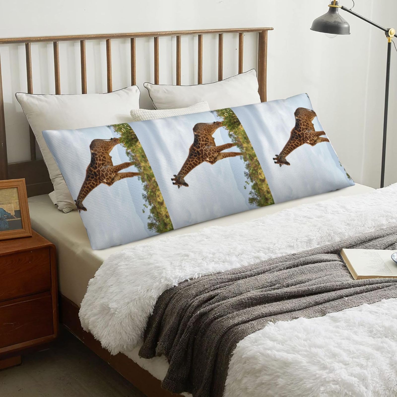 Giraffe, Body Pillow Cover with Zipper,Long Body Pillowcase 20 x 60 in