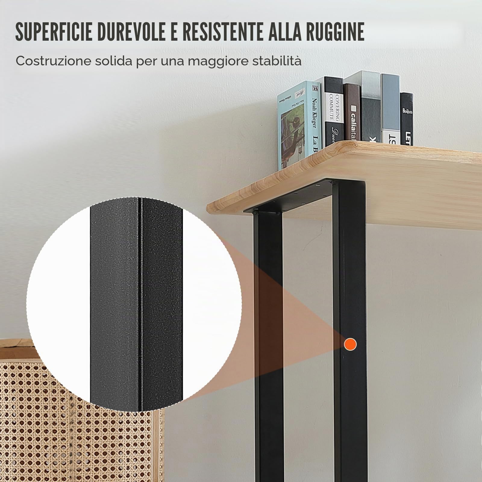 VEVOR Gambe per Tavolo Quadrate da 2 Pezzi con Piastra di Montaggio, Kit di Gambe per Scrivania Lunghezza 71 cm in Acciaio Capacità Carico max. 454 kg, Gambe per Mobili per Tavolo da Casa Ufficio