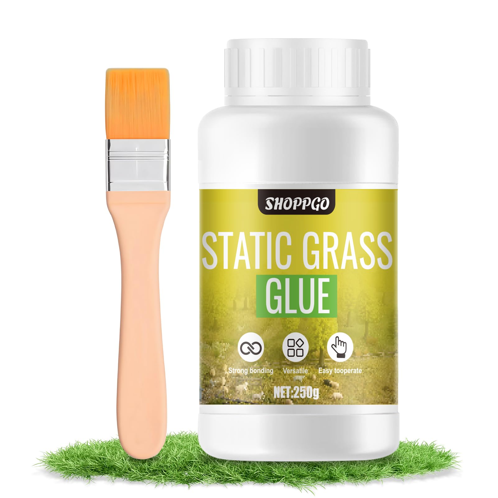 Erba Sintetica Colla per Modellismo, Colla per Prato Sintetico, Colla Modellismo Ferroviario, Adatto per Strati di Erba Statica, Prato, Foresta, Bosco, Scene Innevate e Altre Scene Di Modelli, 250g