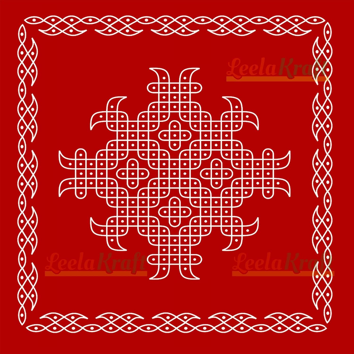 Backdrop Cloth (5x5 Feet) | Traditional Decoration Background Curtain | for Festivals, Functions, Ceremonies & Home Décor (KOLAM MUGGU)-image-18
