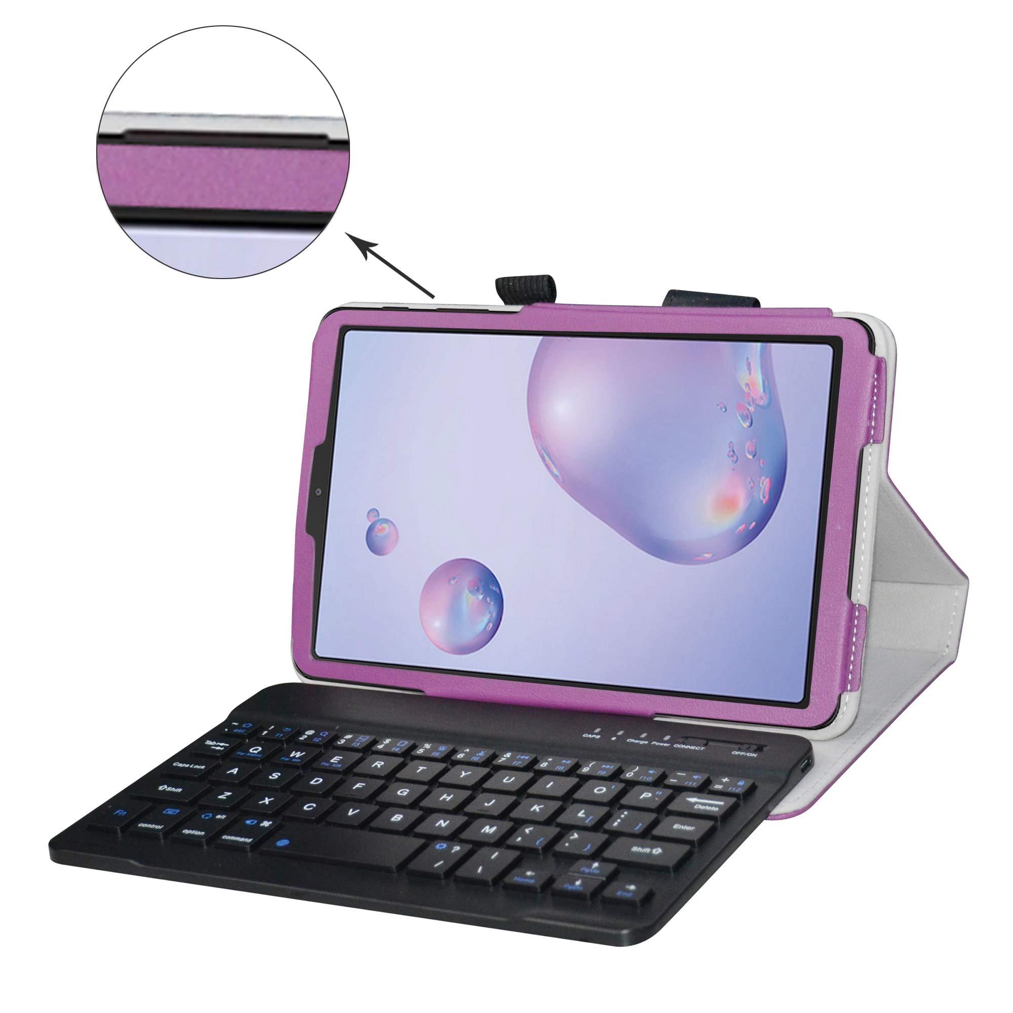 Bige for Galaxy Tab A 8.4 2020 Keyboard Case,PU Leather Cover with Romovable Keyboard for Samsung Galaxy Tab A 8.4 2020 Model SM-T307 (Verizon/T-Mobile/Sprint/AT&T) Tablet,Purple
