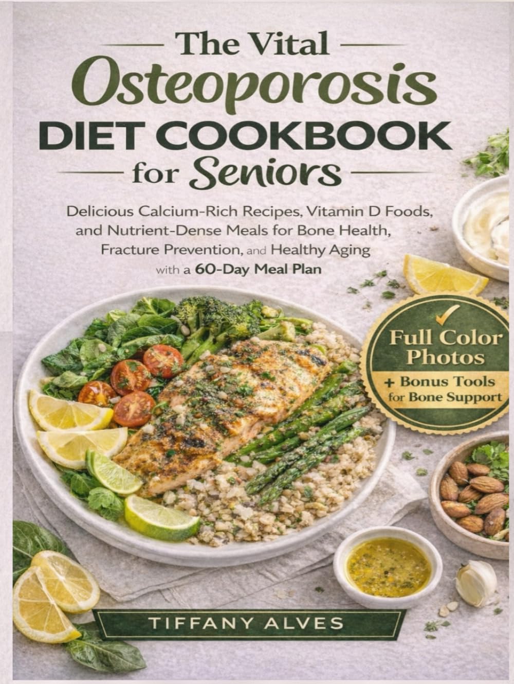 The Vital Osteoporosis Diet Cookbook for Seniors: Calcium-Rich Recipes, Vitamin D Foods, and Nutrient-Dense Meals for Bone Health, Fracture Prevention, and Healthy Aging with a 60-Day Meal Plan