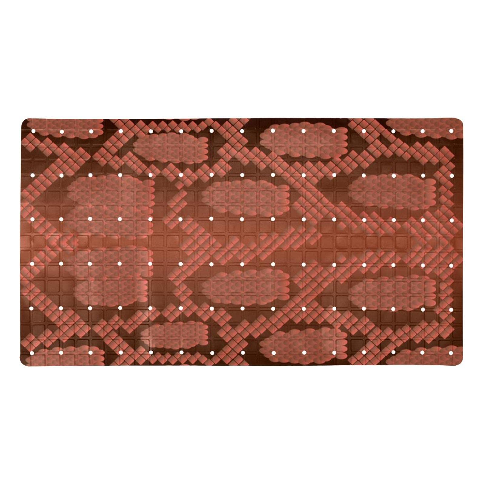 Tapis baignoire antidérapant à ventouses et trous drainage