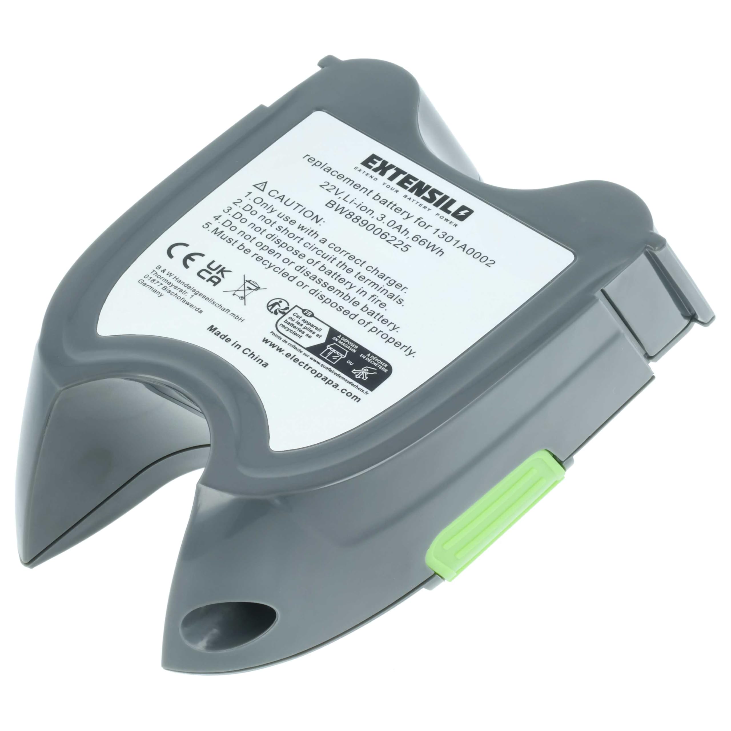 Zamiennik baterii Gtech 1301A0002 do odkurzacza szaro-zielonego (3 Ah, 22 V, Li-Ion)
