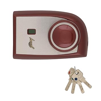Godrej EXS+ Astro 1CK Deadbolt Rim Lock for Main Door with 4 Keys, Suitable for Inside Opening Wooden Door, Home Safety Door Lock (Ruby Red, Pack of 1)
