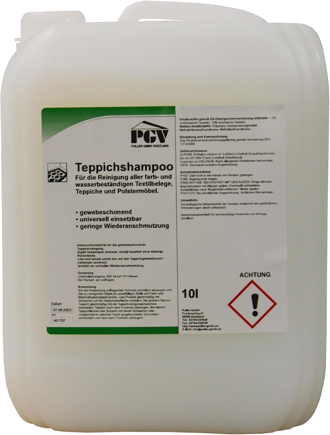Onbekend carpet shampoo 10 liters accessoire voor tapijtreiniger