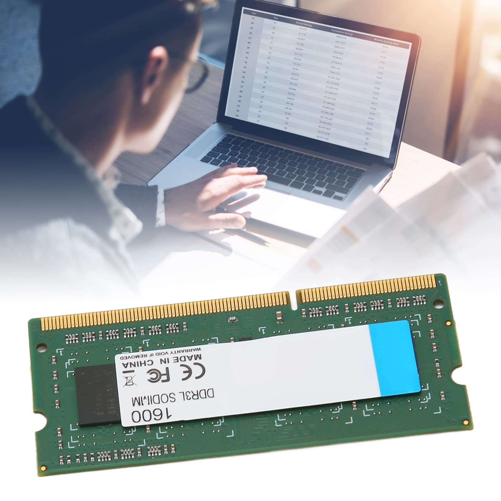 RAM, szerokość 64 Bitów, 204-pinowe Złącze Danych, materiał PCB DDR3L 1600 MHz, pamięć RAM dla Komputera PC (8 GB)