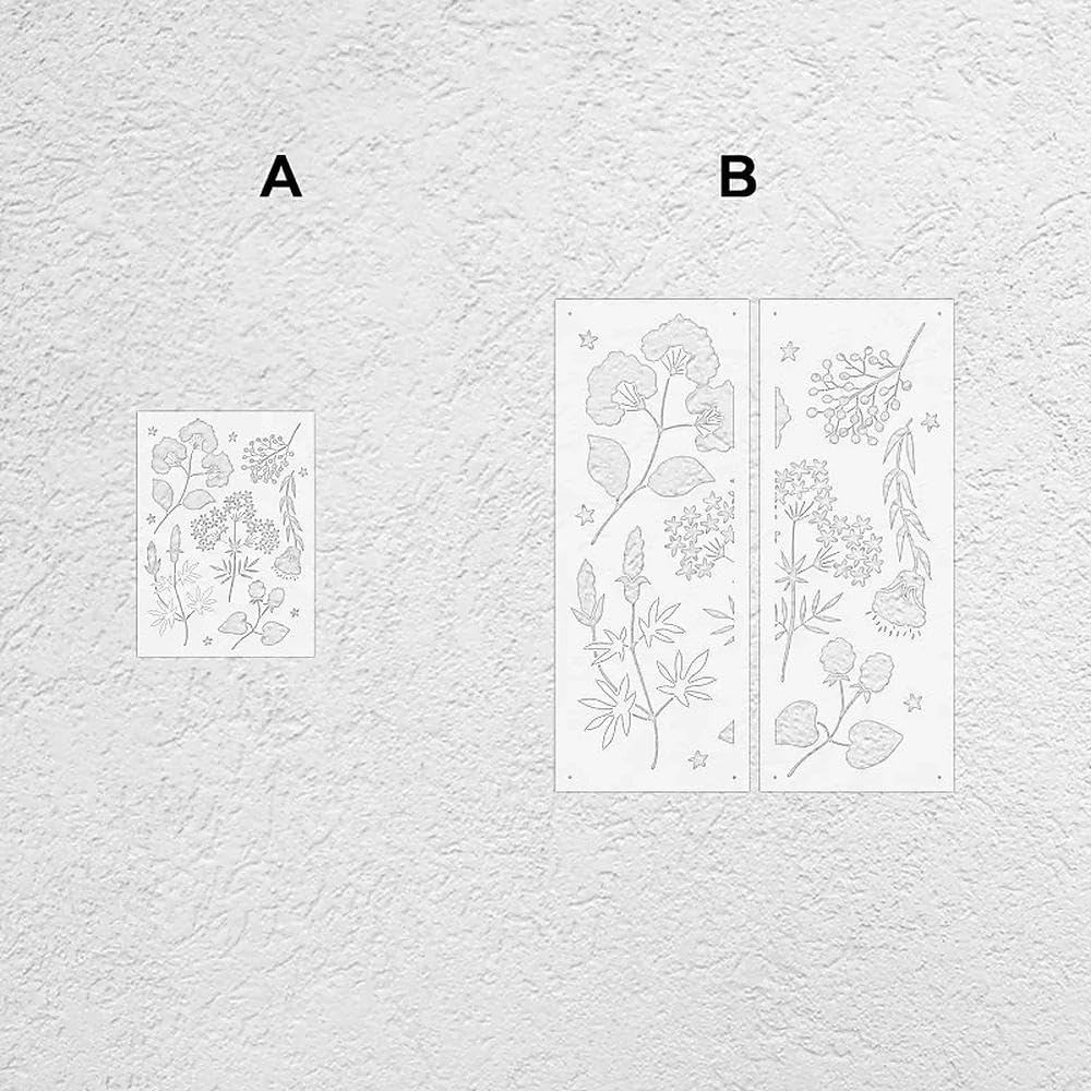 Große Blattblumen-Wandschablone zum Malen, wiederverwendbare Kunststoffschablone, 90 x 125 cm, DIY-Heimdekoration an Wänden, Möbeln, Leinwand, Holz, Heimwanddekoration, Stoff, DIY Kunst Handwerk