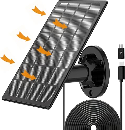 Miniatura 8 de Panel solar para cámara al aire libre, cargador solar impermeable IP66, fuente de alimentación solar continua para cámaras de seguridad, con cable