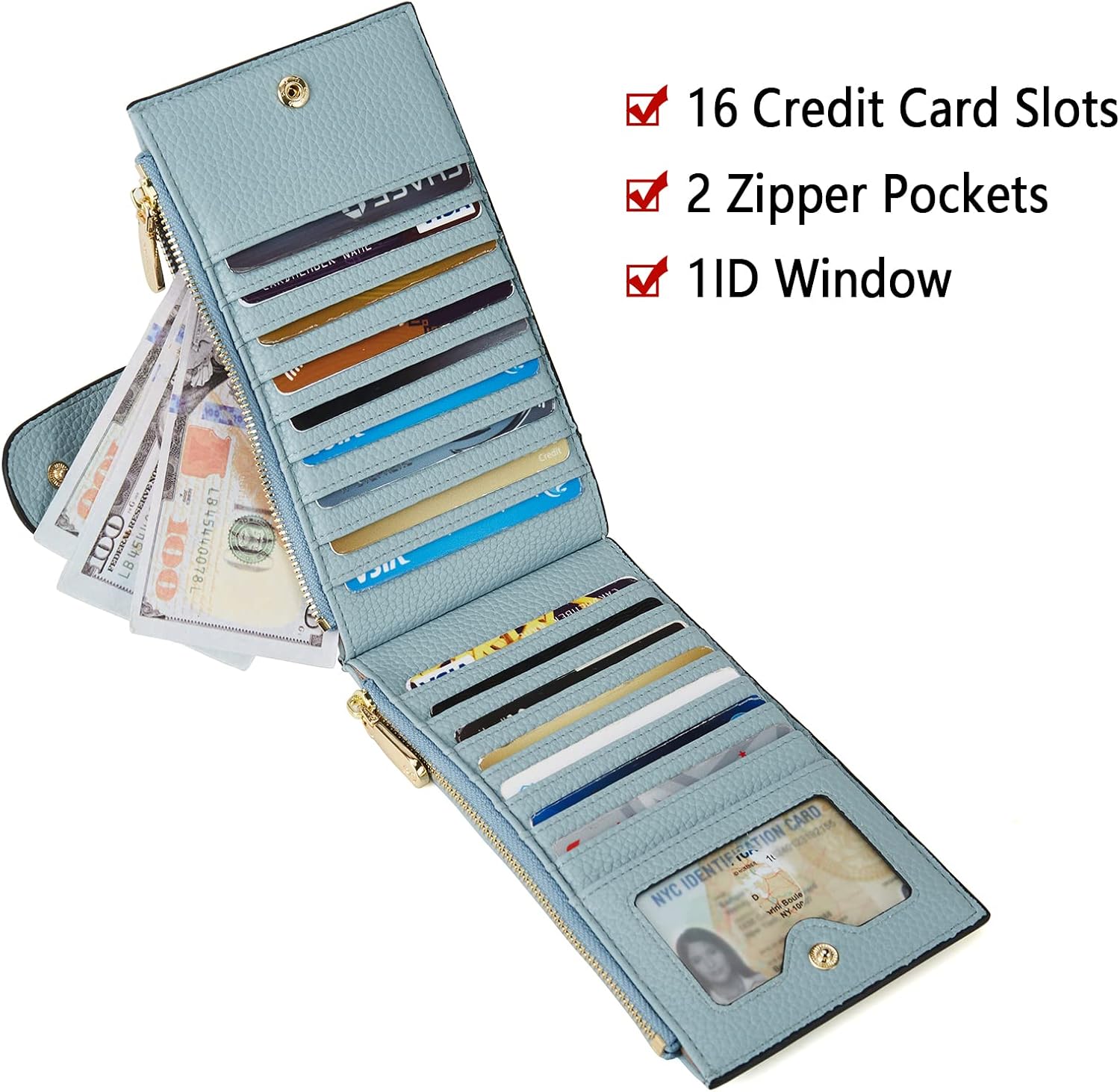 BOSTANTEN Leather Womens Wallet Large RFID Blocking Slim Card Holder image 3
