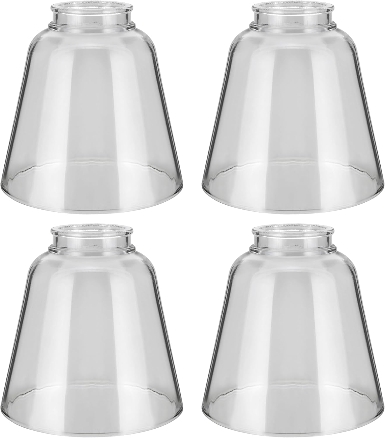 Aspen Creative 23155-4, Transitional Clear Ceiling Fan Replacement Glass Shade, 2-1/8" Fitter, Size: 4-3/4" D x 4-3/4" H, 4Pcs/Pack