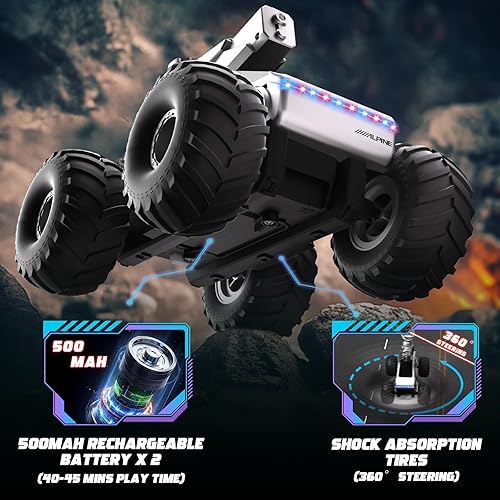 Miniatura 5 de Auto de control remoto anfibio, camión monstruo 116, juguetes para niños a control remoto, camiones RC impermeables de 2.4 GHz, auto RC todoterreno