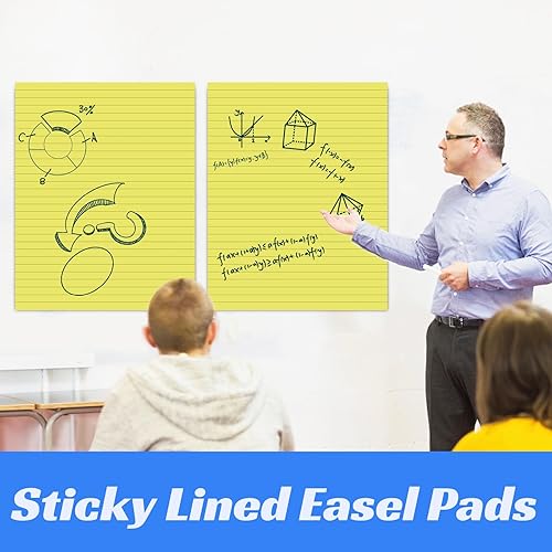 Miniatura 3 de Nortix Almohadilla de caballete pegajoso, 25 x 30 pulgadas, papel grande autoadhesivo con forro amarillo, almohadilla de caballete adhesivo mejorada