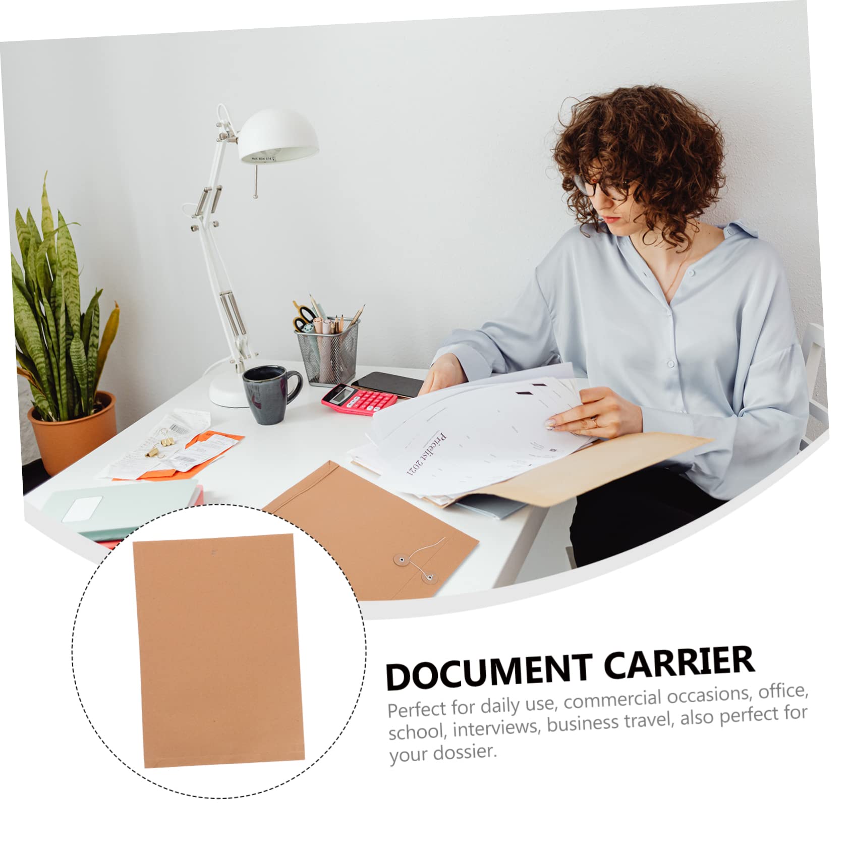 Ciieeo Set 25 Pezzi Borsa Portadocumenti in Carta Kraft Grande Capacità per Organizzare Documenti Importanti, per Decorazioni Scuola e Ufficio Professionale