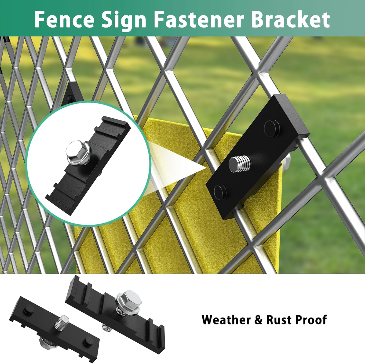 24 Pcs Chain Link Fence Sign Mount Fastener Bracket Clip for Standard Chain Link Fence Sign Mounting Support Rack Banner Display Sign Mount Outdoor Decor