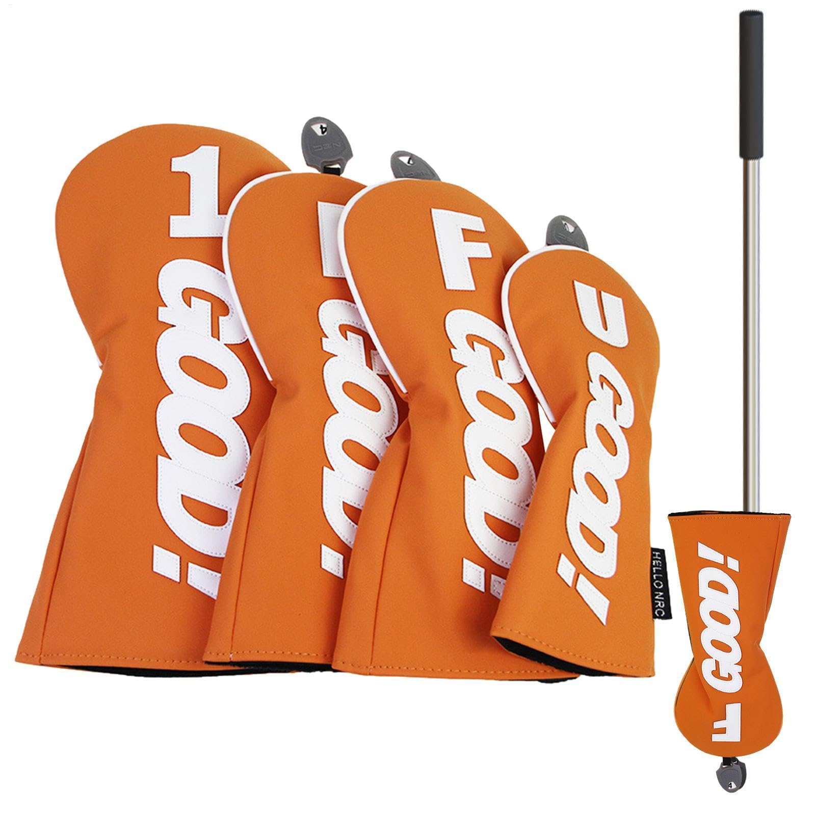 Fundas para cabeza de palo de golf, de piel sintética, impermeable, protector de putter, equipo deportivo portátil para uso en exteriores