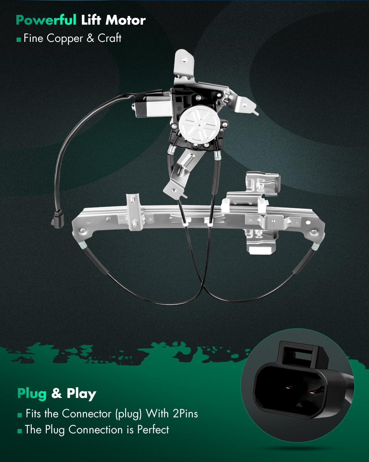 SCITOO 748-228 15135972 19260050 Rear Driver Side Window Regulator W/Motor Compatible for Cadillac Escalade 2002-2006 for Chevrolet for Tahoe 2000-2006 for GMC Yukon 2000-2006