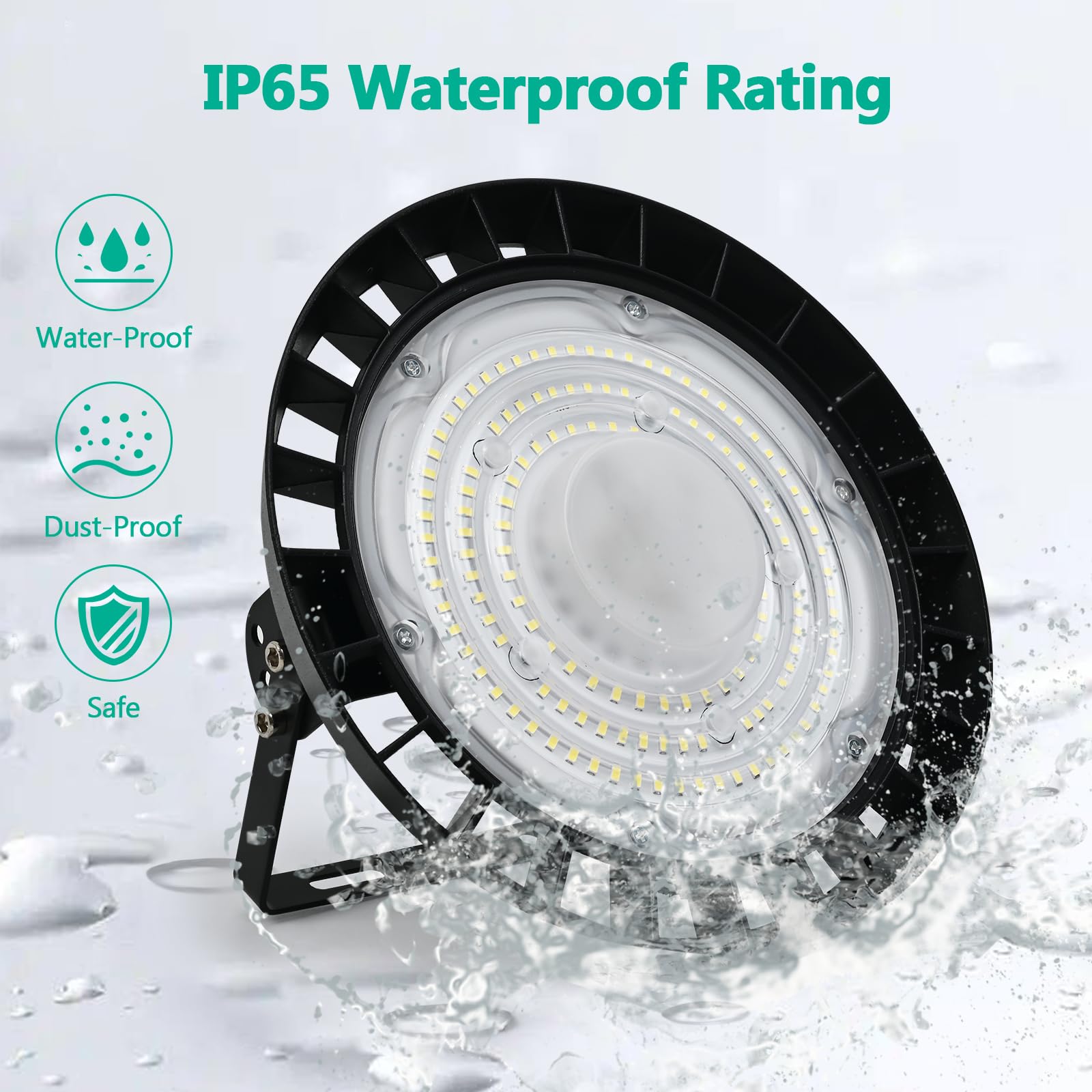 2X100W UFO Faretto LED, 10000LM Lampada da Officina,IP65 LED Industriale Faretto,Interni Industriale LED Luce Bianca 6000K Faretto per Industriale Officine Fabbrica [Classe Energetica A]
