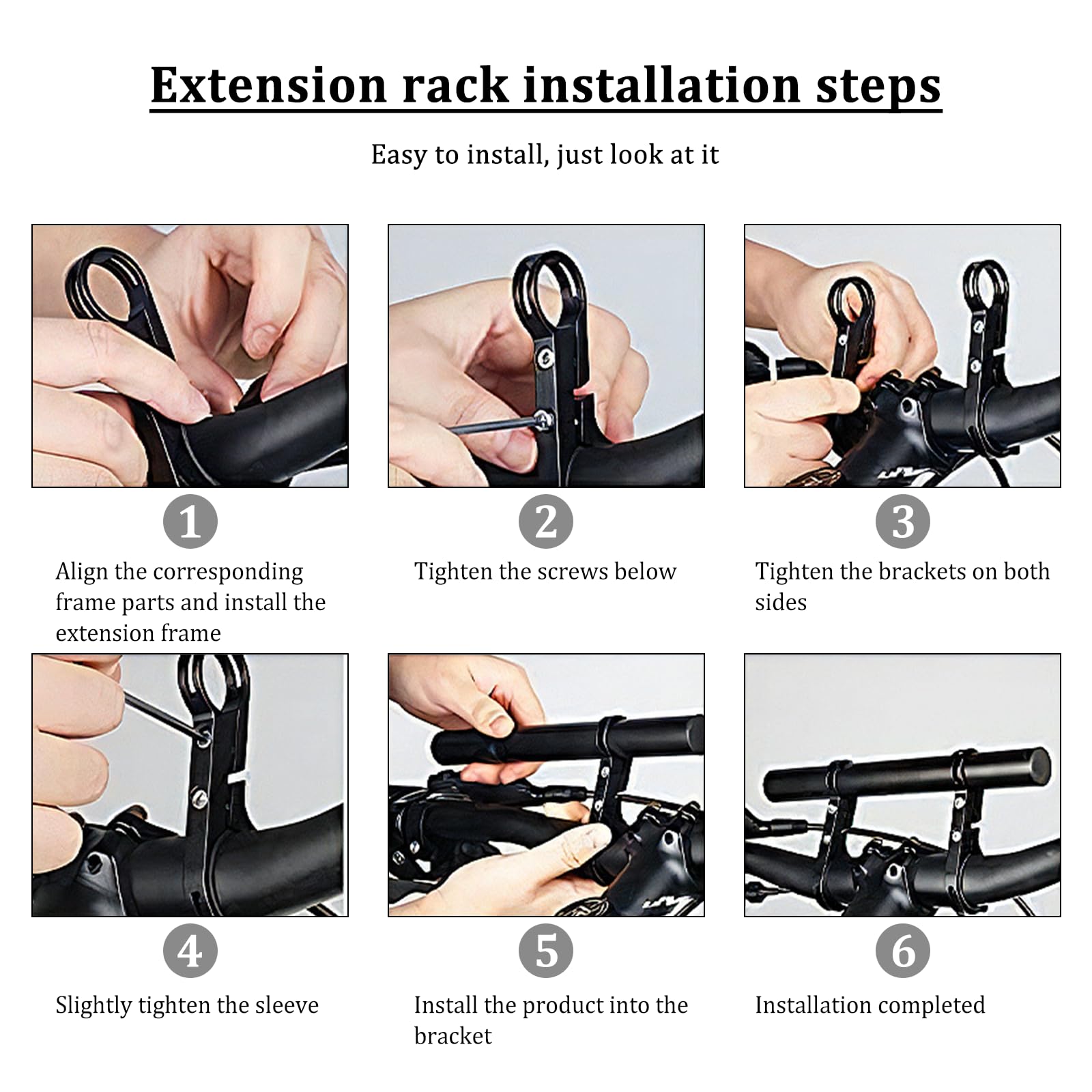 CONNECTION 30 cm Estensione Manubrio Bicicletta Estensore per Manubrio per manubri 22-33 mm Lega di Alluminio Prolunga Manubrio Bici con Chiave a Brugola Manubrio Extender per GPS Cellulare Tachimetro