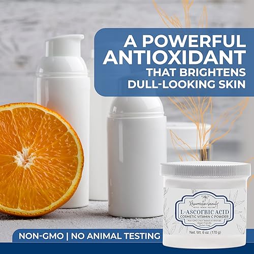 Miniatura 6 de ácido L-ascórbico en polvo vitamina C 6 onzas Tarro Para uso en sueros y formulaciones de cosméticos