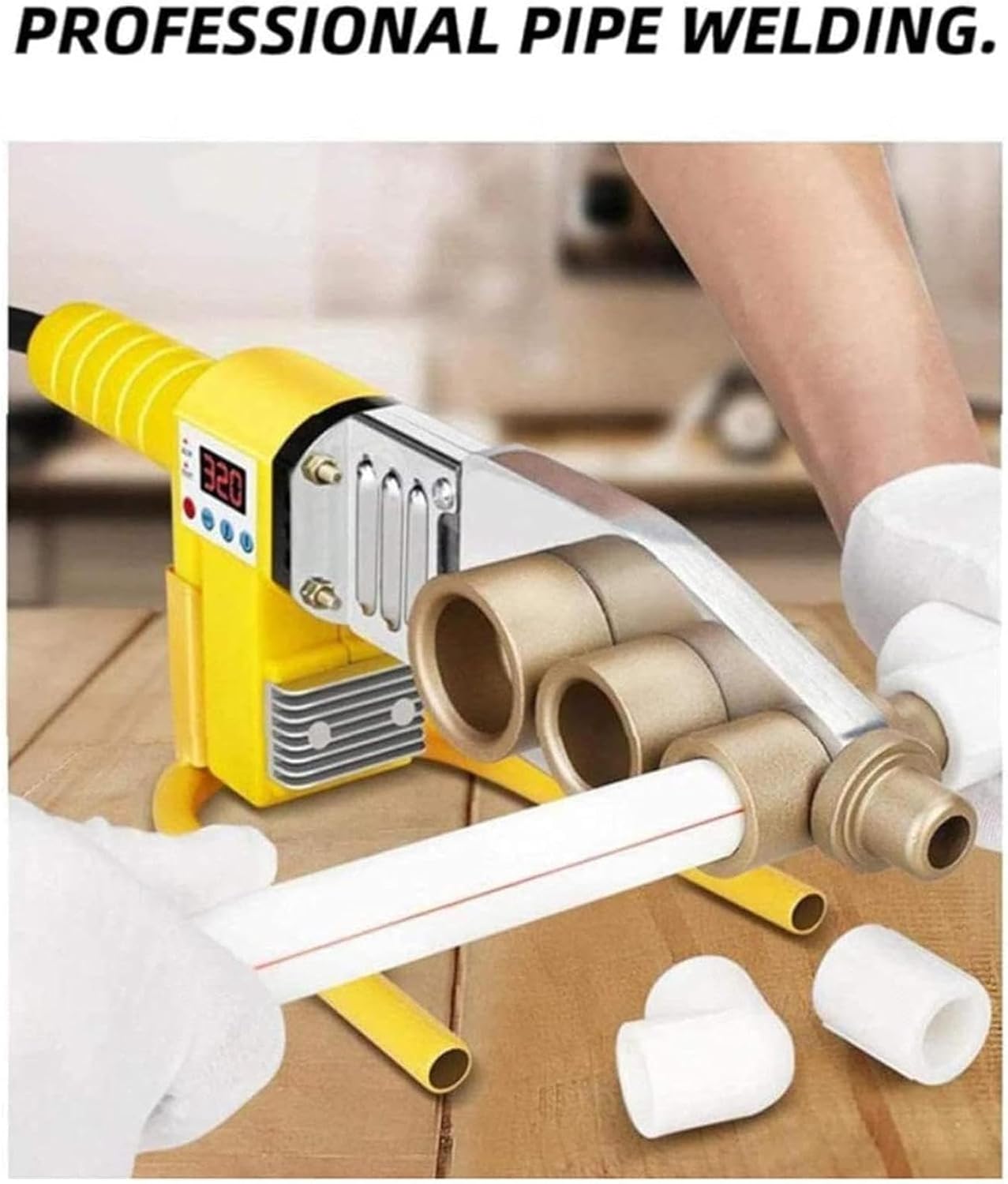 Plastic Pipe Welder Kit - Digital Temp Control 0-320℃, PPR/PE/PB Welding Tool for 20-50mm Pipes, Complete Pipefitter Tool Set with Durable Iron Case