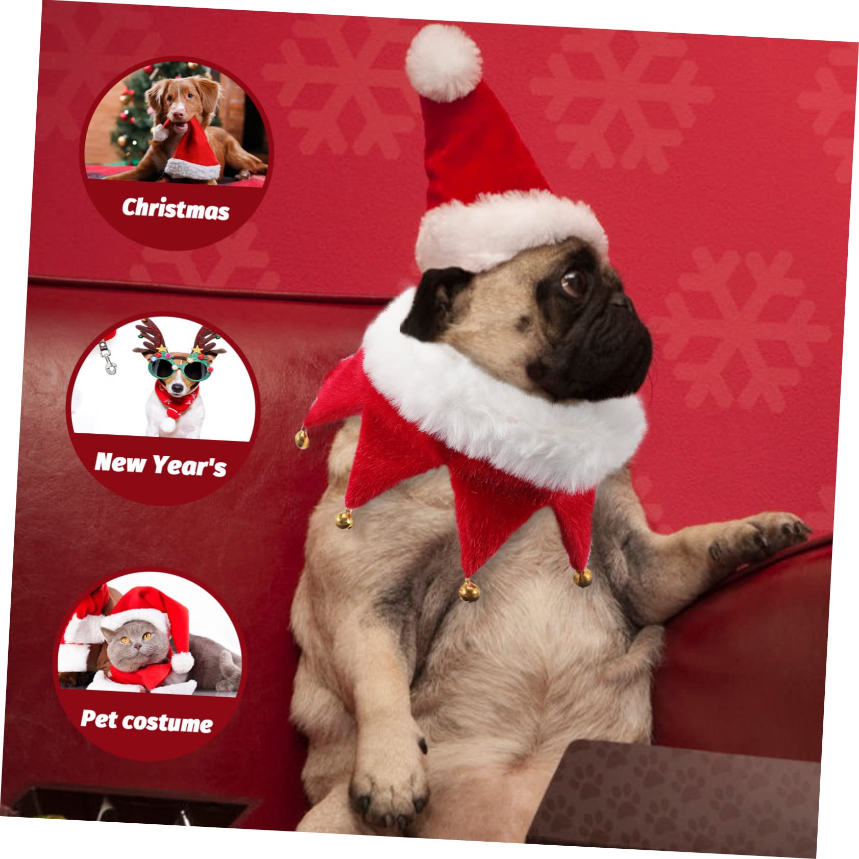 BESPORTBLE 5stücke Verstellbares Weihnachts-hundehalsband Mit Glöckchen Dekoratives Haustierhalsband Für Katzen Und Hunde Für Weihnachtsfeiern Und Fotoshootings