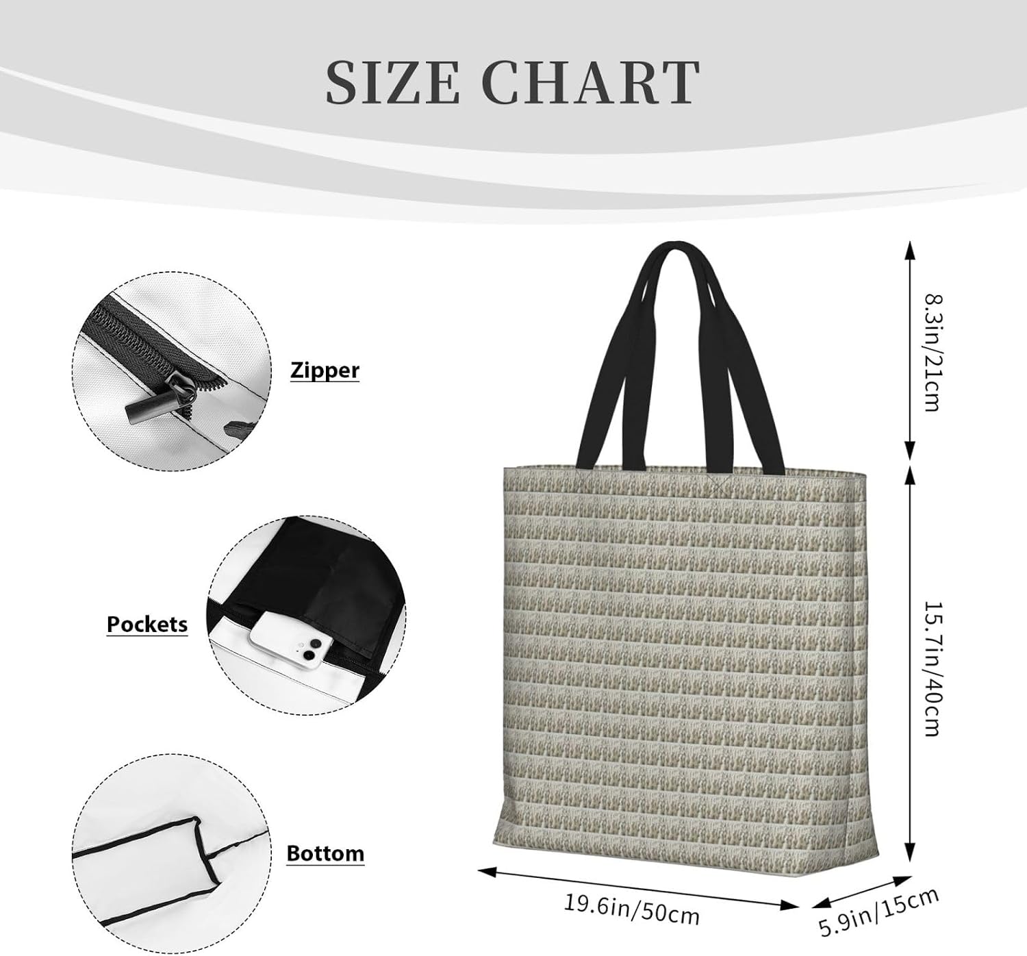 Cute Llama Print Eco-Friendly Tote Lightweight Grocery Bag Daily Commuting Travel Beach Gym Use