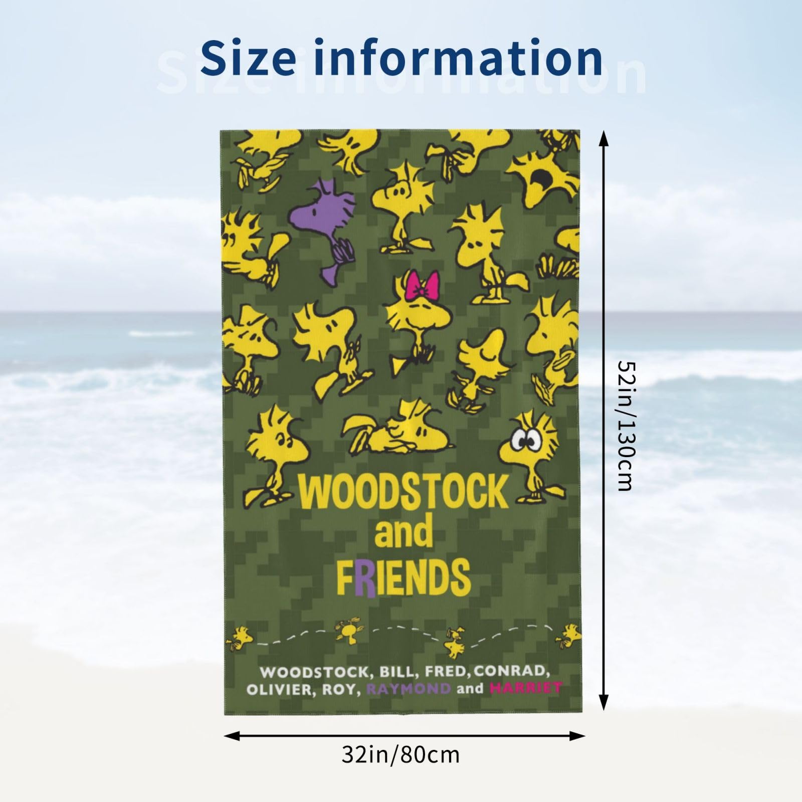 古着 ビンテージ 70s スヌーピー ウッドストック バスタオル タオル 美品 pbto01.jpg