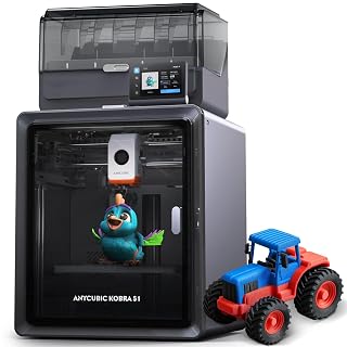 Anycubic Kobra S1C Multi-Color 3D Printer with Active Filament Drying, 600mm/s High Speed CoreXY 3D Printer, Fully Enclosed & Auto Leveling, 4-Color Printing Bulit-in, Smart APP Control - Amazon product rated Grade B